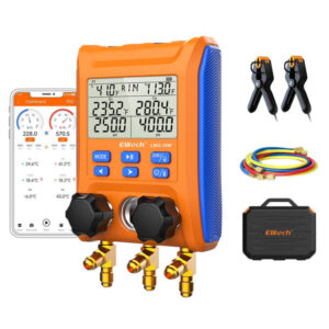Elitech Digital Manifold Gauge 2-way Valve AC Gauges App Control with Thermometer Clamps for HVAC Systems, LMG-10W