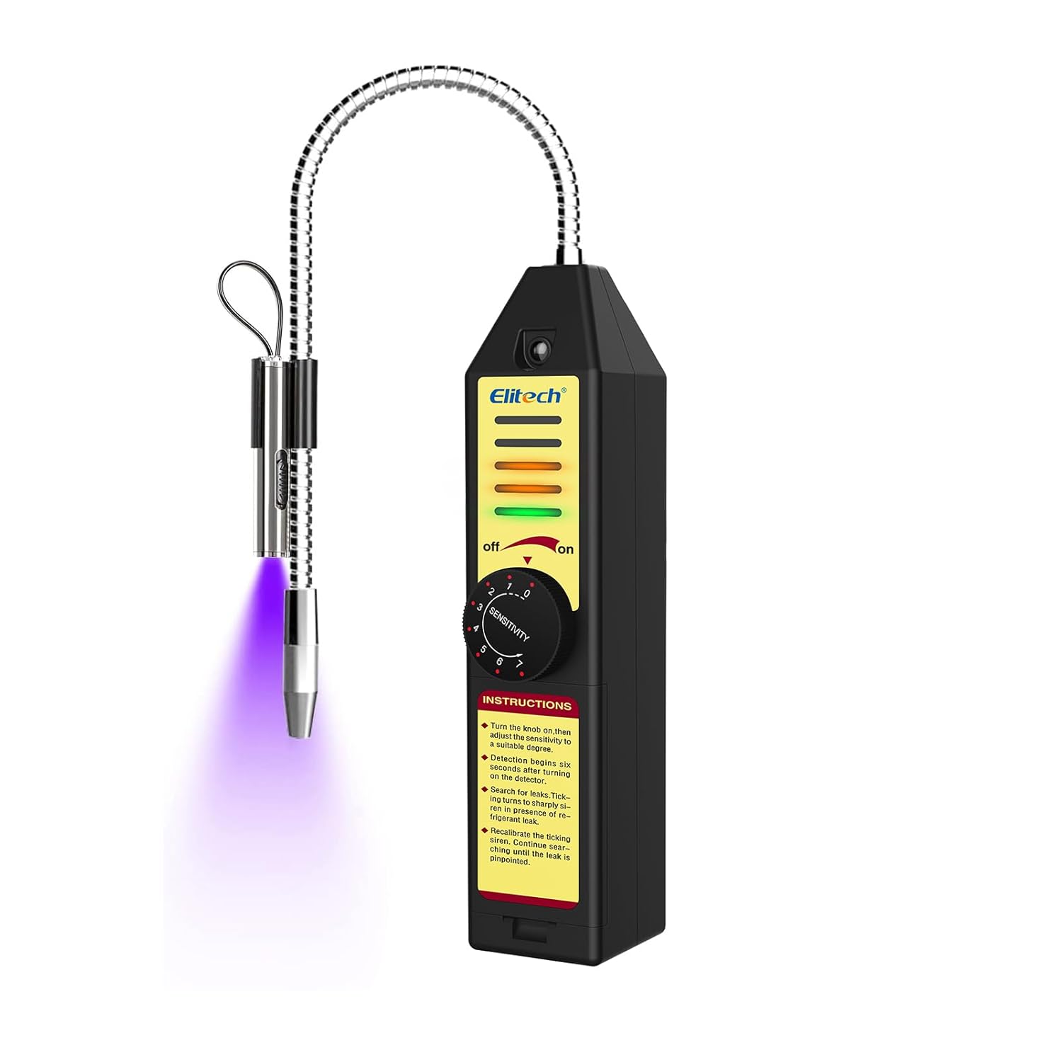 Elitech WJL-6000 Freon Leak Detector Halogen Leak Detector Refrigerant Gas Leakage Tester HVAC Air Condition R22 R410A R134A CFCs HCFCs HFCs Detects High Accuracy