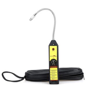 Gas Leak Detector Freon Gas Leak Detector CFC Hfc Halogen Refrigerant Gas Leak Detector Air Conditioning R22a R134a Gas Analyzer High Precision Multifunctional (Color : Black)