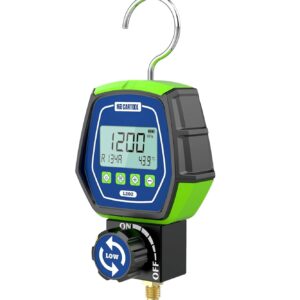 HVAC Gauges 90 Refrigerant Digital Manifold Gauge Set, R410A R134A Digital Vacuum Pressure Test HVAC Systems Leakage Tester Tool for Air Conditioning Heat Pumps