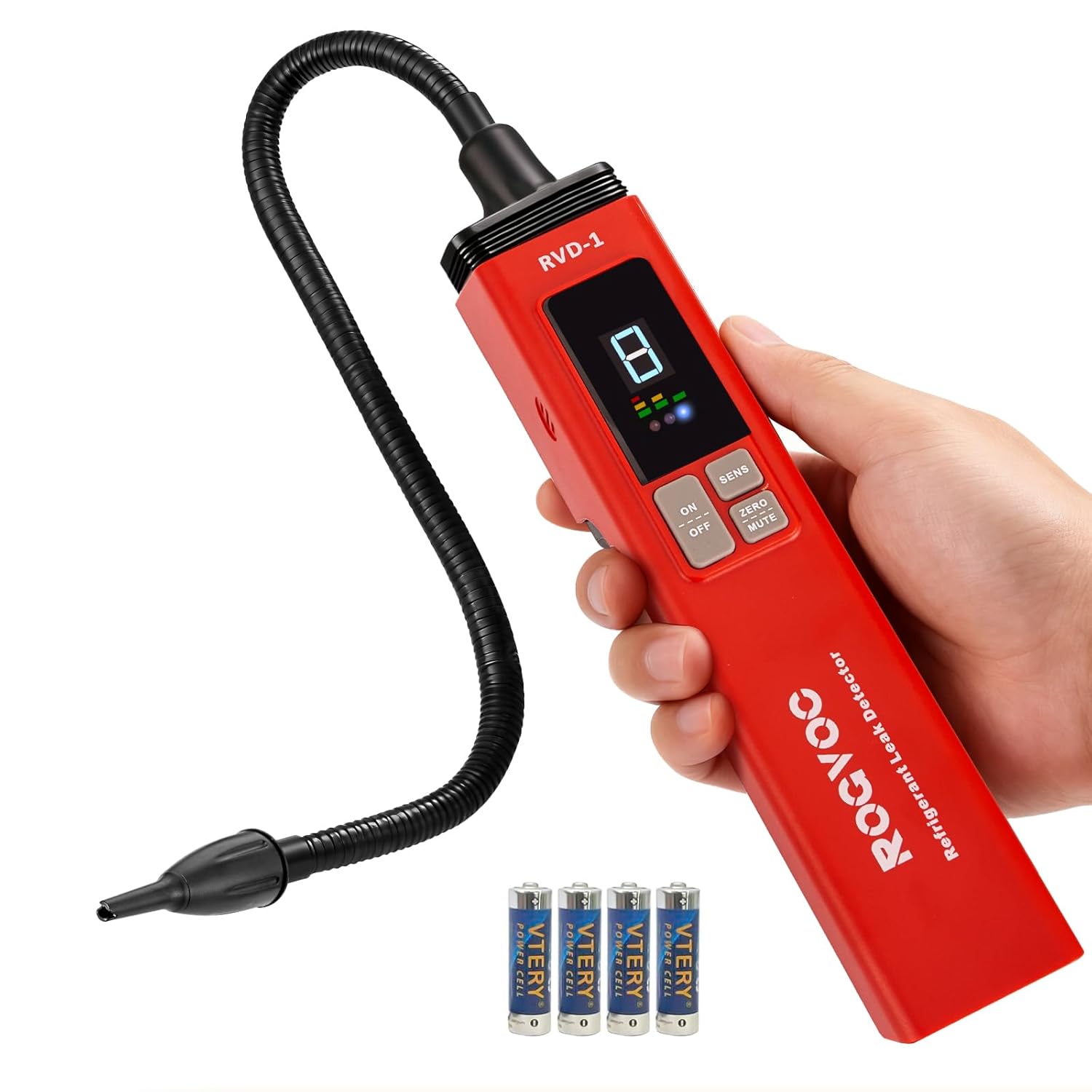 HVAC Refrigerant Leak Detector, Heated Diode Sensor, Battery Powered Halogen Freon Sniffer for R22 R410a R134a HFCs HCFCs CFCs HFOs, Air Conditioning Detection - Max Sensitivity...