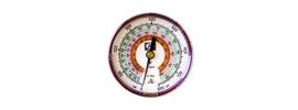 JB Industries M2-825L LED Illuminated Manifold Gauge Red Pressure High Side for R22, R410A, R404A, 3-1/8"