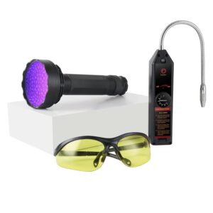 Lichamp AC Leak Detector Kit Automotive, Refrigerant Freon Leak Detector with AC UV Light and Protective Glasses, LB01