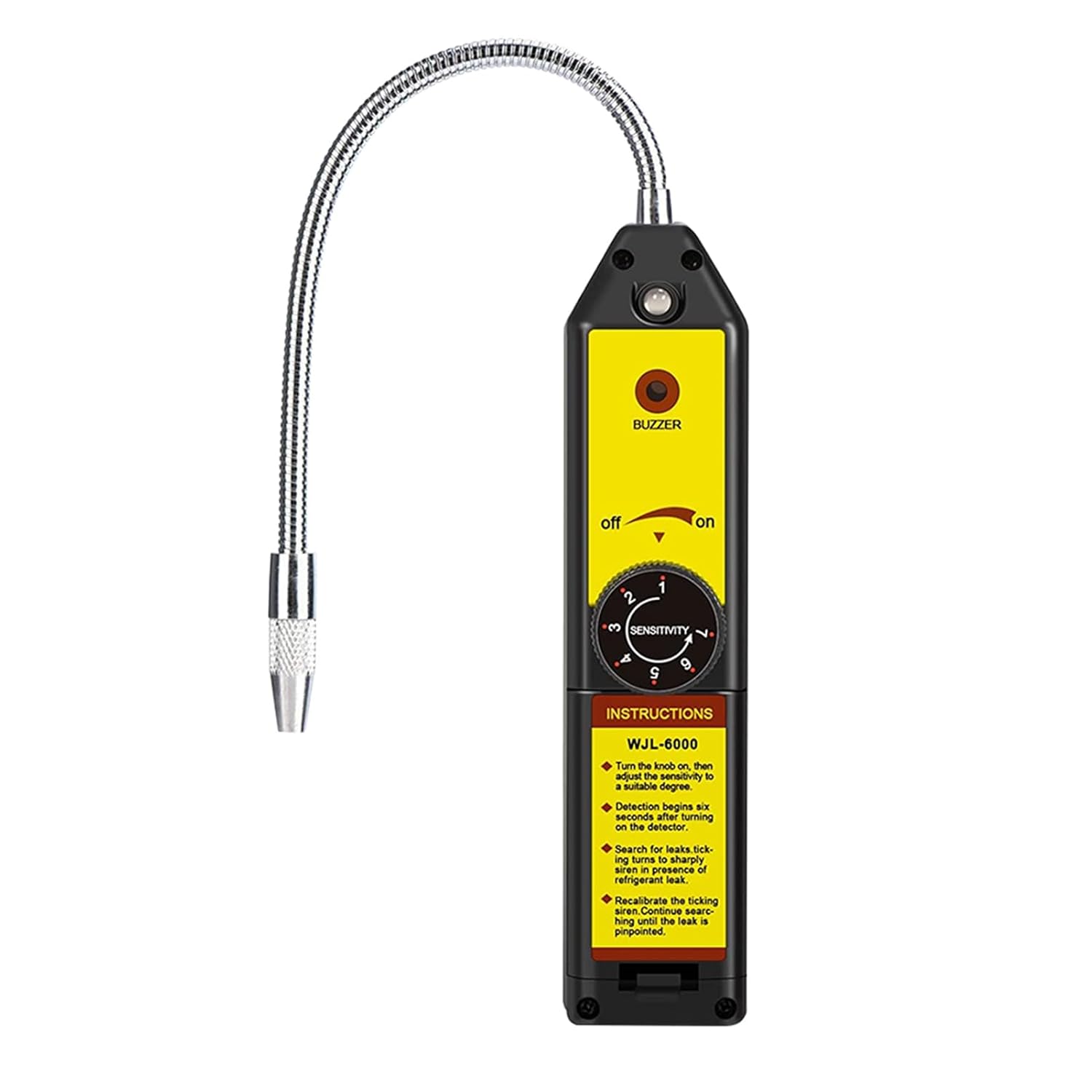 OUNA Leakage Detector, Freon Leak Detector WJL-6000 Refrigerant HVAC Leak Detector Halogen Gas Sniffer Automotive Gas Finder Halogen Leakage Tester Checker for R134a R410A R12...