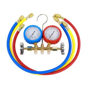 R290 and R600A Manifold Gauge Set 3 Way HVAC Air Conditioning Diagnostic Tool Kit with 24 inch Hoses