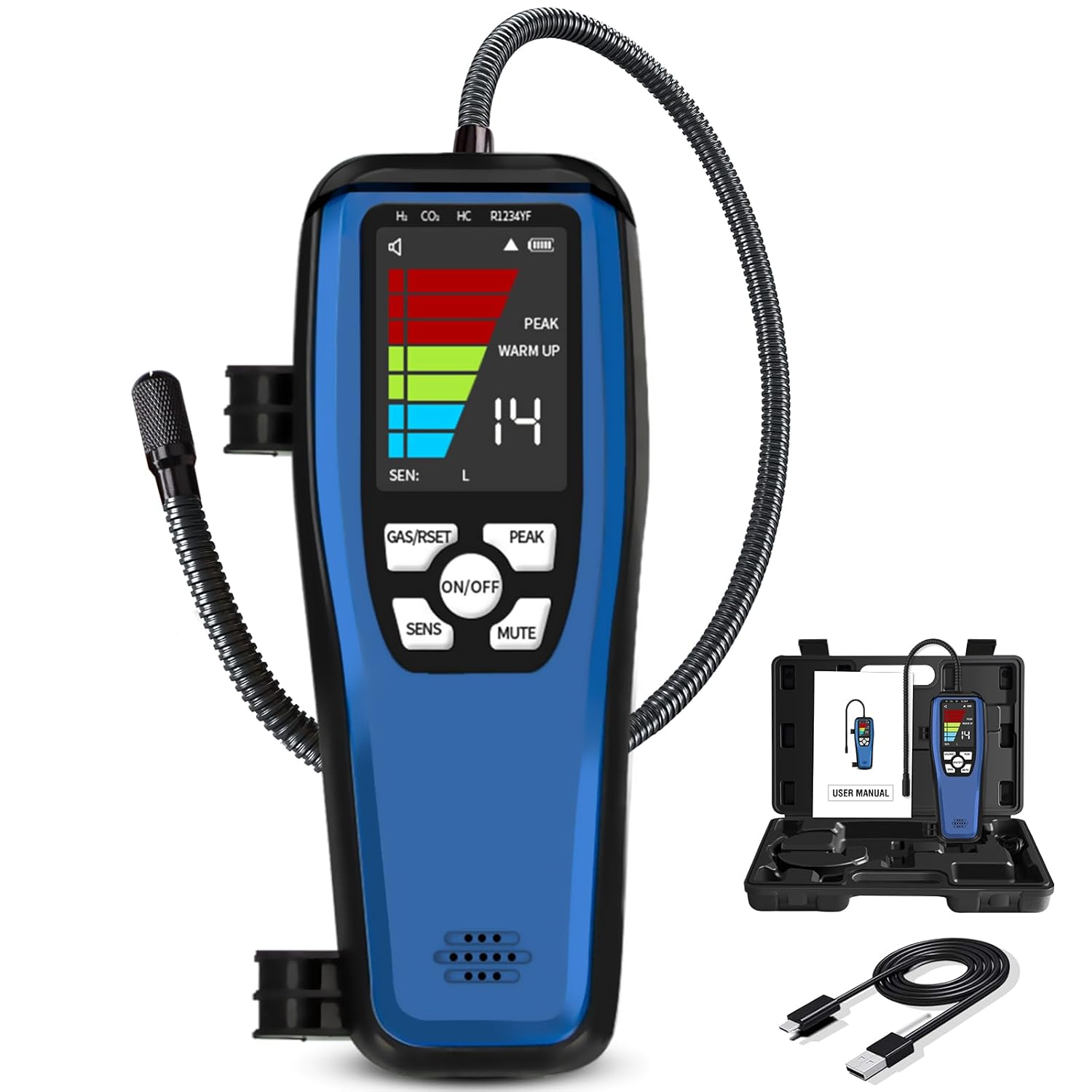 Refrigerant Leak Detector for Air Source Heat Pumps, ALD-200 ASHP Freon Leak Detector Detect R22, R134a, R415b, R417a CFCs HCFCs HFCs HCs HFOs Leak Detector HVAC