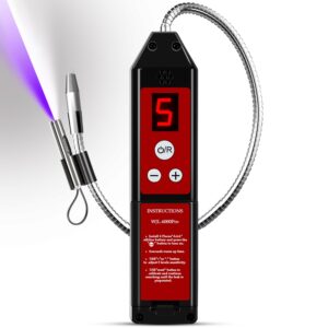 Refrigerant Leak Detector with LED Light, Halogen Leak Detector Freon Gas Leakage Tester HVAC Air Condition R22 R410A R134A R1234YF CFCs HCFCs HFCs Indicator WJL-6000PRO Freon...