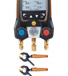 Testo 550s Smart Digital Manifold Kit with wireless temperature probes, -14 to 870 psi