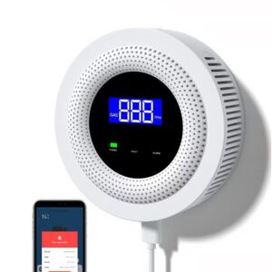 UanTii Tuya WiFi Natural Gas Leak Detector LPG Leakage Sensor Sound Alarm & 433MHz Remote Control Protection Security Smart Home