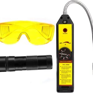 Wale&Morn Refrigerant Leak Detector kit for AC Leak Detection, Halogen Gas Detector, HAVC freon Leak Detector Tools with UV Flashlight and UV Glasses for detect R134a, R22, R12,...