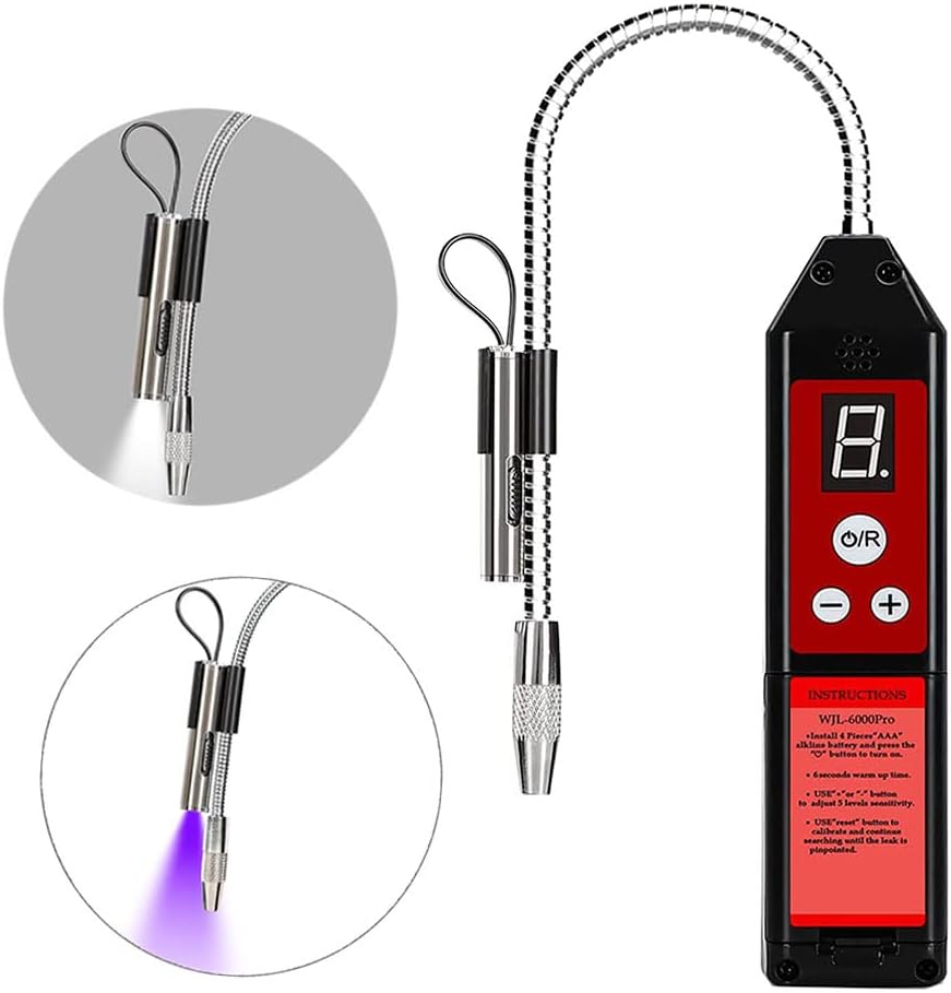 Wale&Morn Upgrade WJL-6000PRO Refrigerant Leak Detector with LED light for Halogen Gas Leakage, Air Condition Freon Gas Leakage Tester with Indicator Light HVAC R22 R410A R134A...