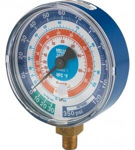 Yellow Jacket 49211 Dry Compound Certified Gauge, 3-1/8", red,°F, R417A/422A/422D
