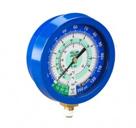 Yellow Jacket 49514 Gauge, 3-1/2" L/F, blue compound, 30"-0-120 psi, R22/134a/404A (°F)