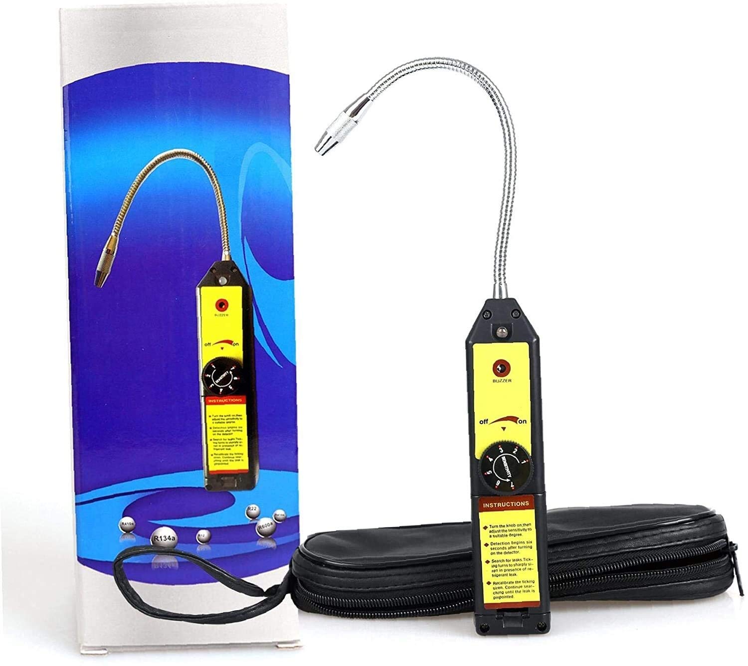 ZXM WJL-6000 Freon Leak Detector, Halogen Leak Detector Refrigerant Gas Detector High Accuracy HVAC R22 R134A R1234YF CFCs HCFCs HFCs Detector